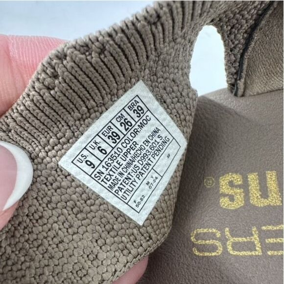 Skechers Women's PIER-LITE Memory Maker Wedge Sandals Mocha Size‎ 9 Knit Stretch - Picture 9 of 9